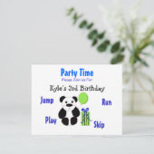 Invitation d'anniversaire d'ours panda (Debout devant)