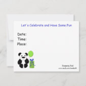 Invitation d'anniversaire d'ours panda (Dos)