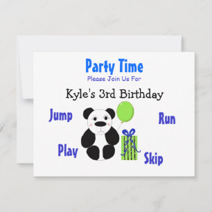 Invitation d'anniversaire d'ours panda