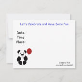 Invitation d'anniversaire d'ours panda (Dos)