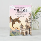 Invitation d'anniversaire Dragon, Anniversaire Enf (Debout devant)