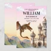 Invitation d'anniversaire Dragon, Anniversaire Enf (Devant / Derrière)