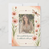 Invitation d'anniversaire Dragonfly Cosmos d'octob (Dos)