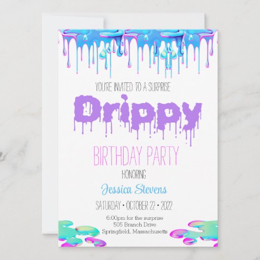 Invitation d'anniversaire Drippy (Devant)
