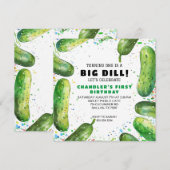 Invitation d'anniversaire drôle de cornichon au an (Devant / Derrière)