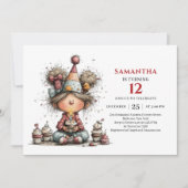 Invitation d'anniversaire drôle et funky pour fill (Devant)