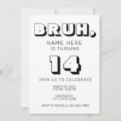 Invitation d'anniversaire drôle pour adolescent ga (Devant)
