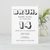 Invitation d'anniversaire drôle pour adolescent ga (Debout devant)