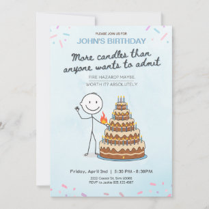 Invitation d'anniversaire drôle, sarcasme pour adu