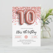 Invitation d'anniversaire du 10e Rose (Debout devant)