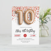Invitation d'anniversaire du 10e Rose (Debout devant)