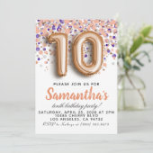 Invitation d'anniversaire du 10e Rose (Debout devant)