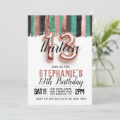 Invitation d'anniversaire du 13e Rose (Debout devant)