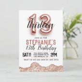 Invitation d'anniversaire du 13e Rose (Debout devant)