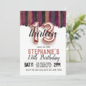 Invitation d'anniversaire du 13e Rose (Debout devant)