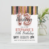 Invitation d'anniversaire du 13e Rose (Debout devant)