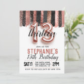 Invitation d'anniversaire du 13e Rose (Debout devant)