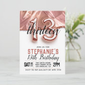 Invitation d'anniversaire du 13e Rose (Debout devant)