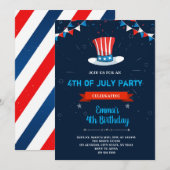 Invitation d'anniversaire du 4 juillet (Devant / Derrière)