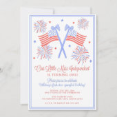 Invitation d'anniversaire du 4 juillet, drapeau am (Devant)