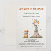 Invitation d'anniversaire du 4 juillet - Jolie Lib (Devant / Derrière)