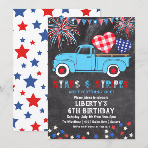 Invitation d'anniversaire du 4 juillet - TOUS ÂGES