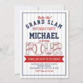 Invitation d'anniversaire du 4e baseball (Devant)