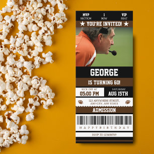 Invitation d'anniversaire du 60e billet de footbal