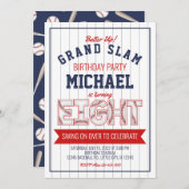 Invitation d'anniversaire du 8e baseball (Devant / Derrière)