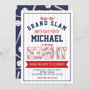 Invitation d'anniversaire du 8e baseball