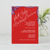 Invitation d'anniversaire du barbecue du 4 juillet (Debout devant)