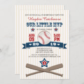 INVITATION D'ANNIVERSAIRE DU BASE-BALL MVP POUR (Devant / Derrière)