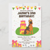 Invitation d'anniversaire du berger allemand (Devant)