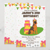 Invitation d'anniversaire du berger allemand (Devant / Derrière)