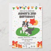 Invitation d'anniversaire du berger australien (Devant)