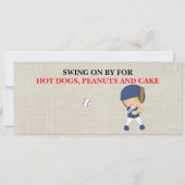 Invitation d'anniversaire du billet de base-ball p (Dos)