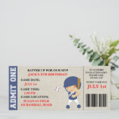 Invitation d'anniversaire du billet de base-ball p (Debout devant)