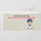 Invitation d'anniversaire du billet de base-ball p (Dos)