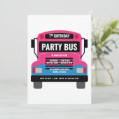 Invitation d'anniversaire du bus de fête (Debout devant)