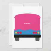 Invitation d'anniversaire du bus de fête (Dos)