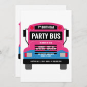 Invitation d'anniversaire du bus de fête (Devant / Derrière)