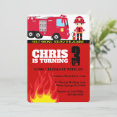 Invitation d'anniversaire du camion-feu (Debout devant)