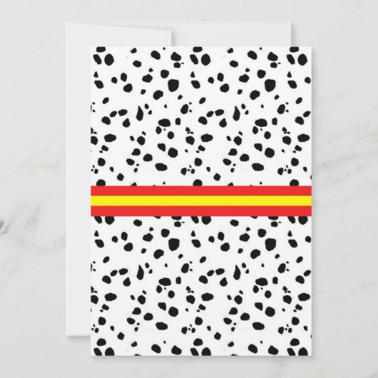 Invitation d'anniversaire du camion-feu (Dos)