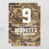 Invitation d'anniversaire du Camouflage (Devant / Derrière)