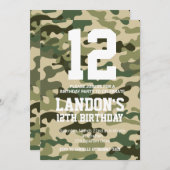 Invitation d'anniversaire du Camouflage (Devant / Derrière)