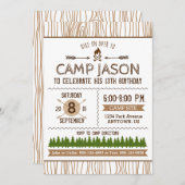 Invitation d'anniversaire du camping (Devant / Derrière)