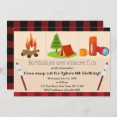 Invitation d'anniversaire du camping (Devant / Derrière)