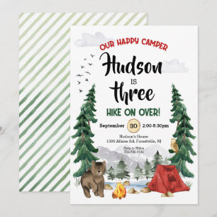 Invitation d'anniversaire du camping