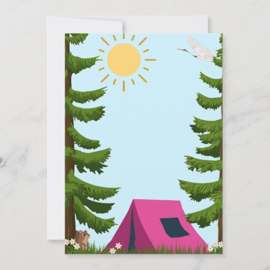 Invitation d'anniversaire du camping (Dos)
