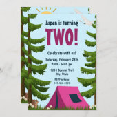 Invitation d'anniversaire du camping (Devant / Derrière)